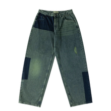 Load image into Gallery viewer, Dime - Baggy Denim Pants in Distressed Green
