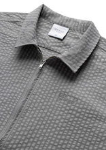 Load image into Gallery viewer, Grand Collection - Seersucker Short Sleeve Zip Up in Grey
